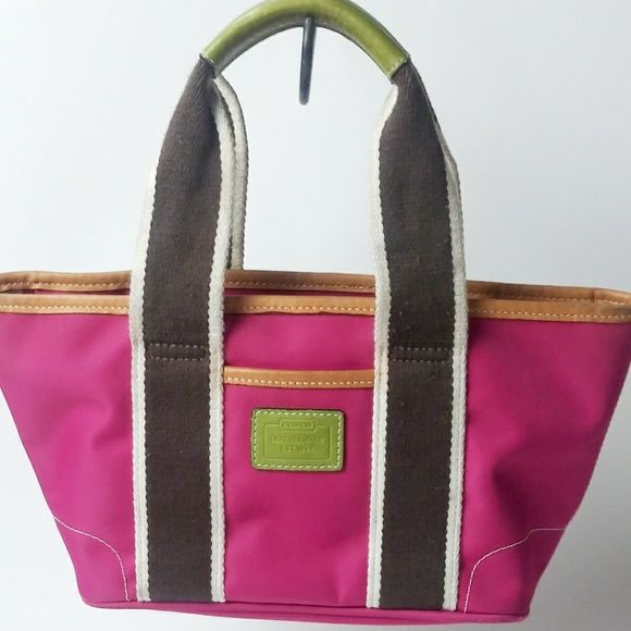 Coach Handbags - Coach  Pink Mini Hamptons Nylon Bag